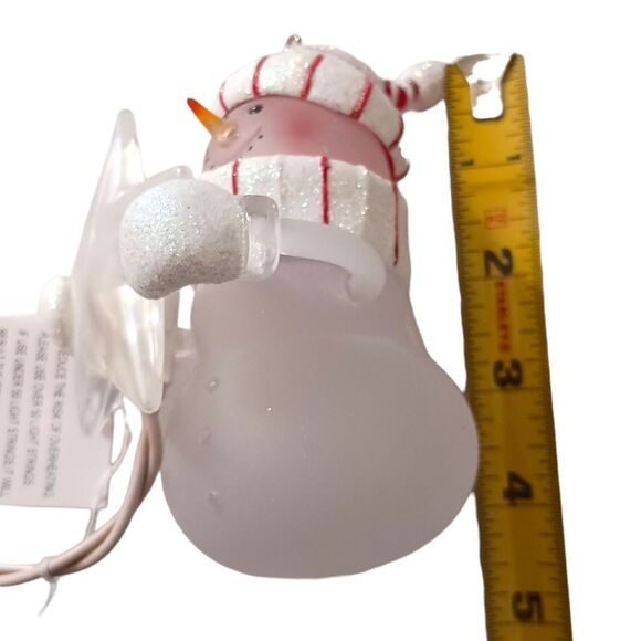 Department 56 Light Up Snowman Ornament With Star Chaser Boxed Acrylic Frosted. - Picture 2 of 16